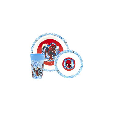 Disney Spider-Man Blue Plastic Dinner Set for Kids – 3 Piece – Indian Grocery UK